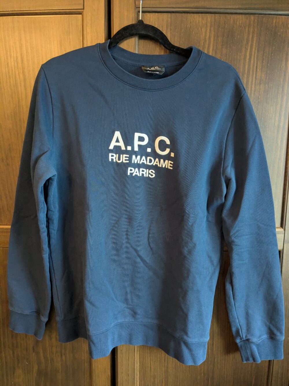 A.P.C. Rue Madame Paris: Rufus Men's Navy Sweatshirt - Size Large